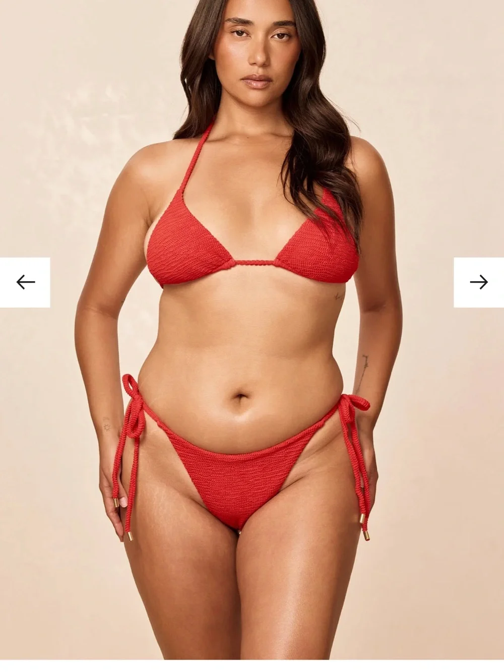 Monday Swimwear Palma Top- Chili Pepper Crinkle- M